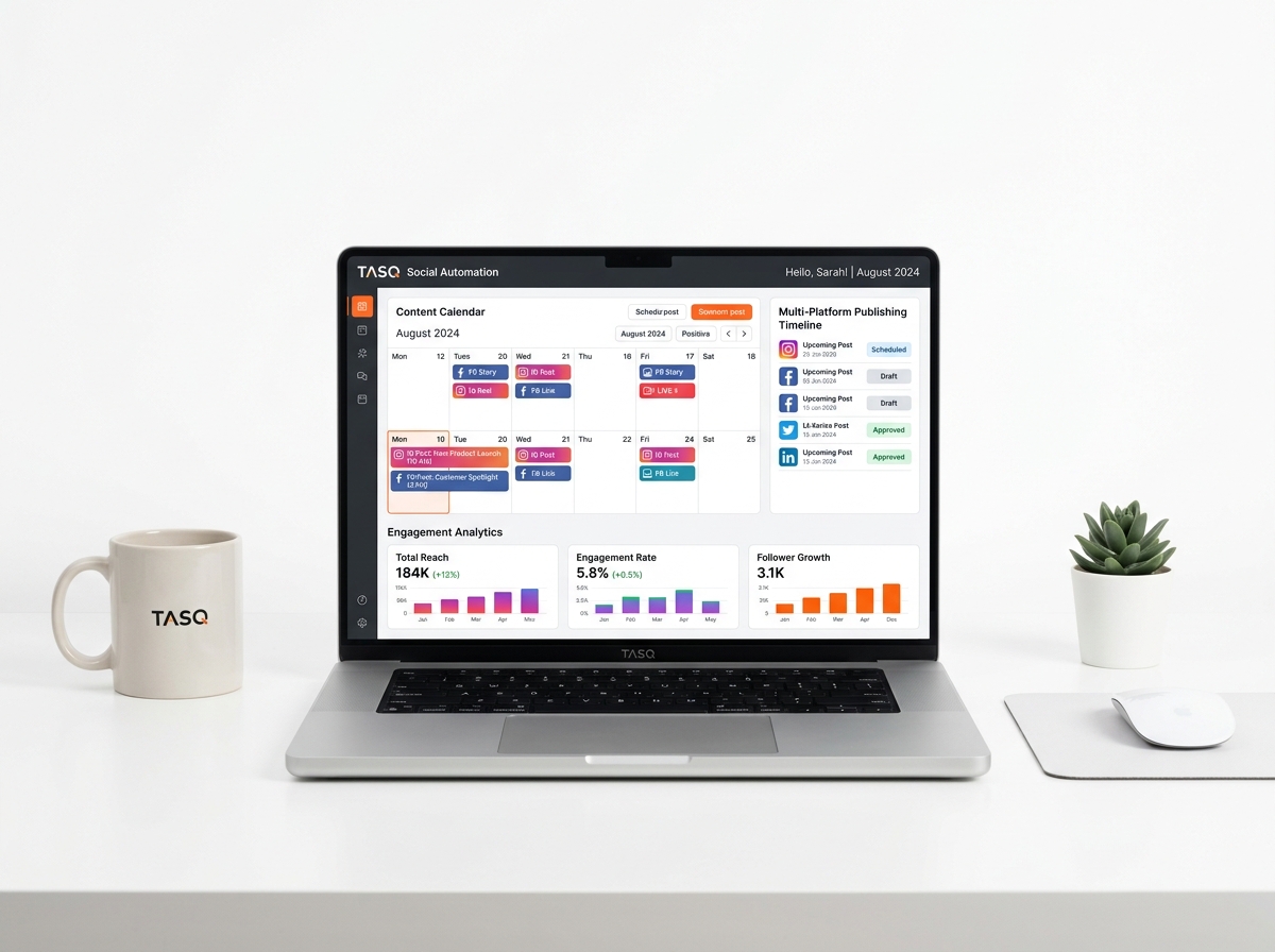 TASQ Social Media Content Calendar Preview